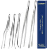 5 Pcs Kitchen Fine Tweezers Tongs, Stainless Steel Food Tongs Set, Professional Kitchen Long Tongs for Cooking,Repairing,Sea food,BBQ,Multi-use(12"and 6.3")